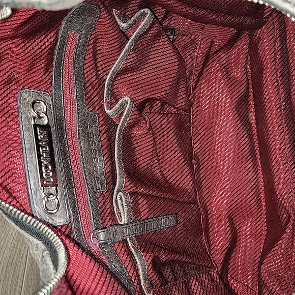 Lockheart Gray Leather Rose Shoulder Bag Hobo Handbag Tore Satchel - Picture 13 of 16